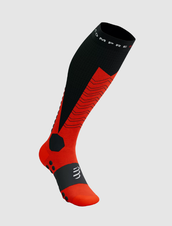 Ponožky Compressport Ski Mountaineering Full Socks - Black/ red