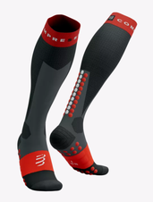 Ponožky Compressport Ski Touring Full Socks - Black/Core red